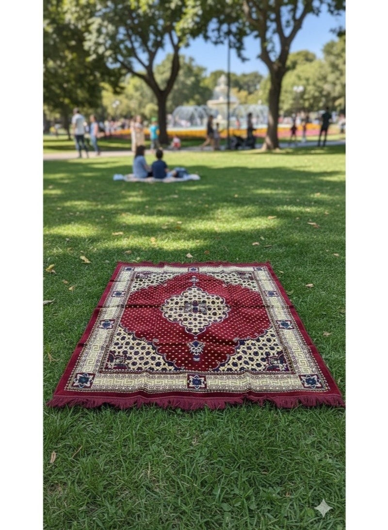 SMART HOME Excellent velvet carpets and rugs, padded and soft to the touch, with beautiful 3D patterns a ground seating mat for trips, camping, hiking, and wilderness, a luxurious rug, size 300x200 cm - Image 1